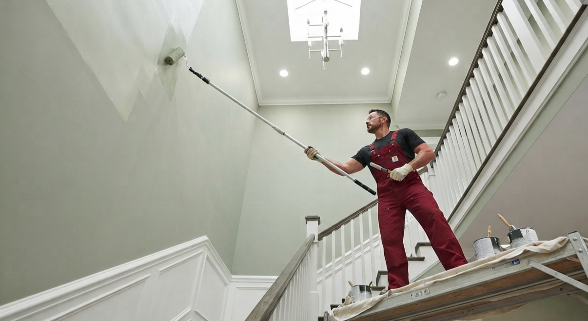 Professional interior painter from Hanford Painters at work