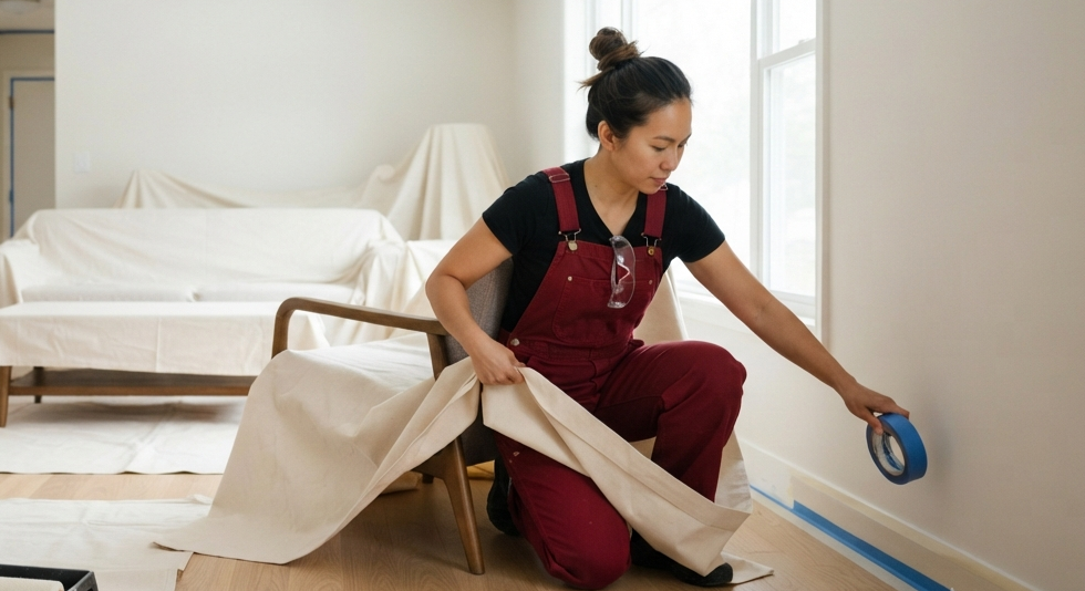 Preparing the wall by Hanford Painters