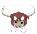A logo featuring a cartoon bull with a maroon head, white horns, and steam blowing from its nostrils.