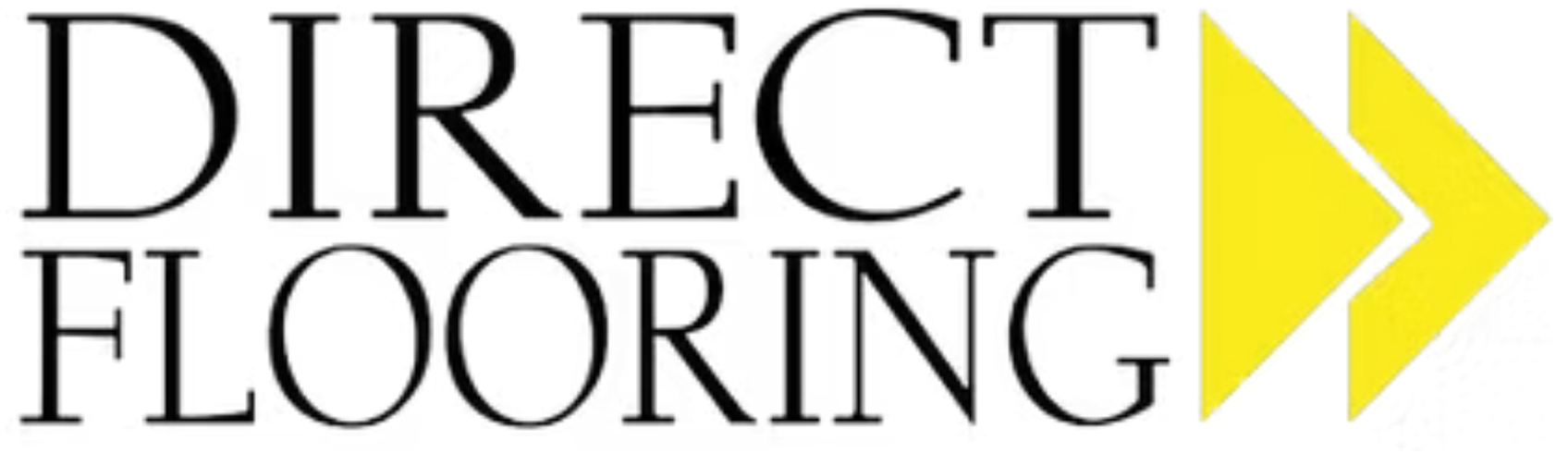 Direct Flooring logo with black text and yellow arrow icon