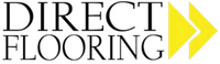Direct Flooring logo with black text and yellow arrow icon