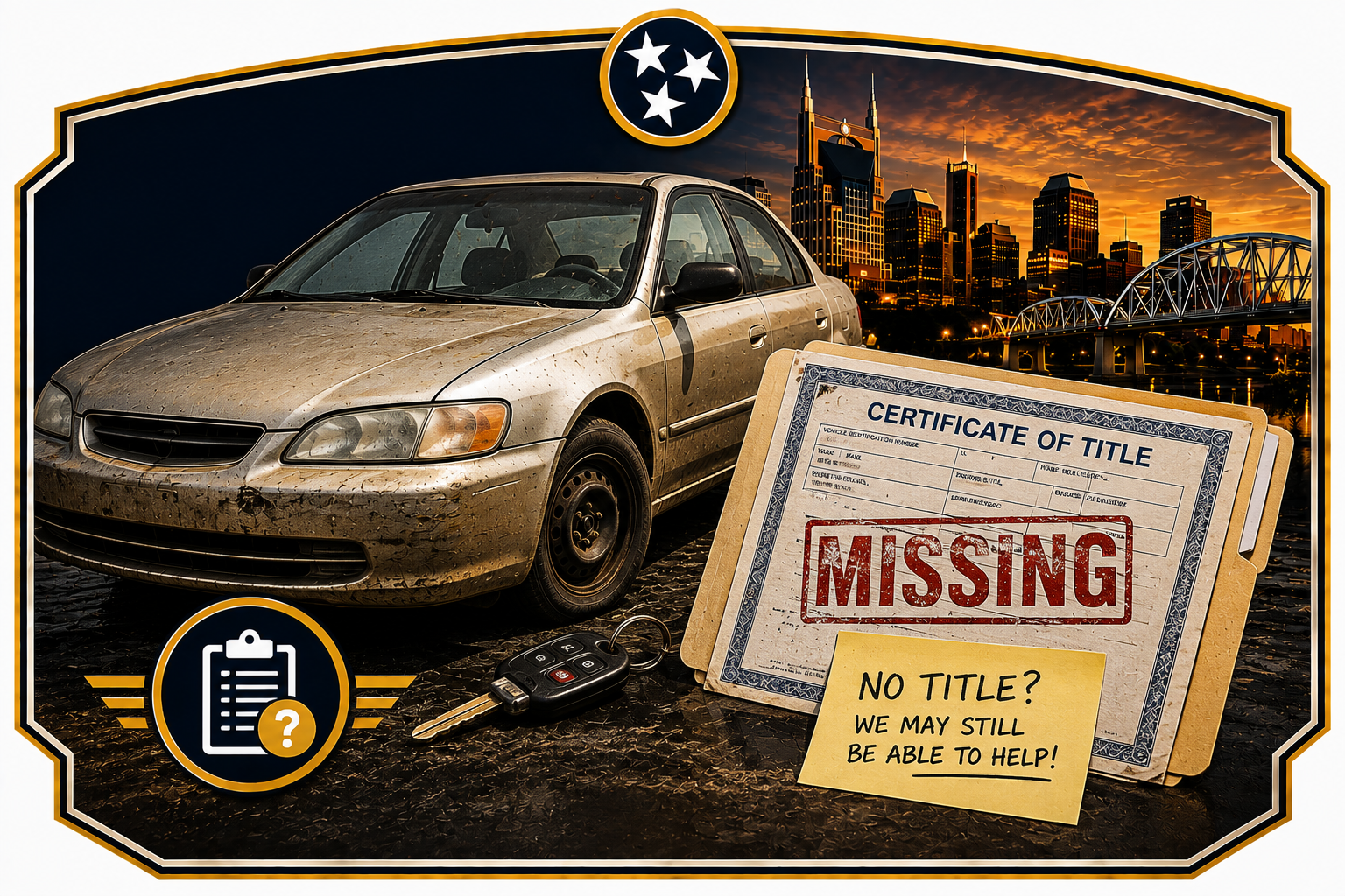 Sell a junk car with no title in Nashville — proof of ownership required