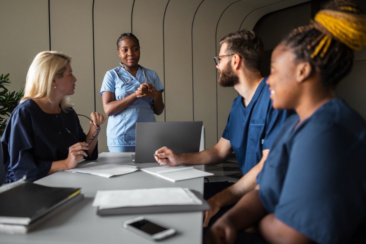 healthcare professionals in a meeting