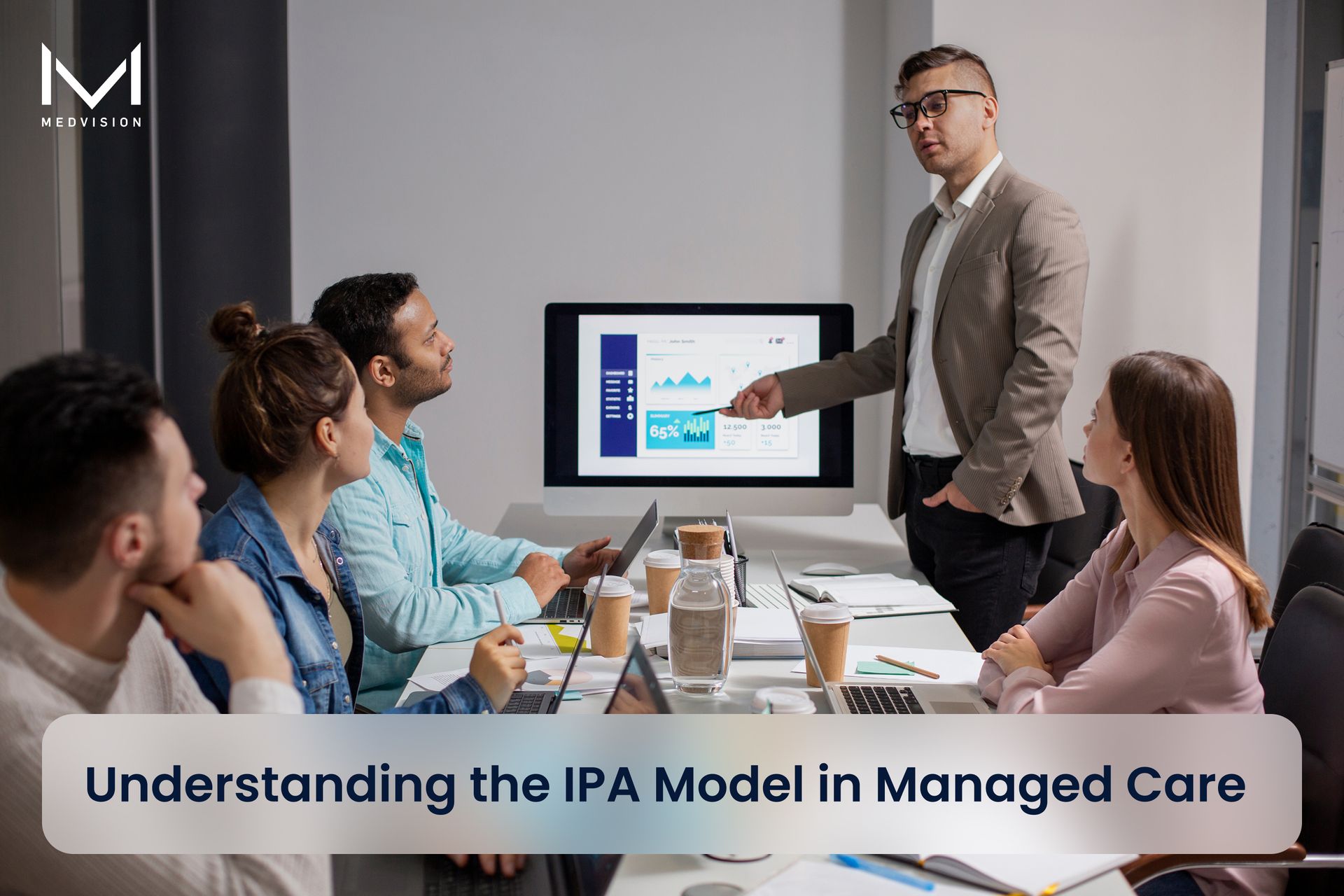 Payer administrator reviewing IPA network and claims data on a dashboard.