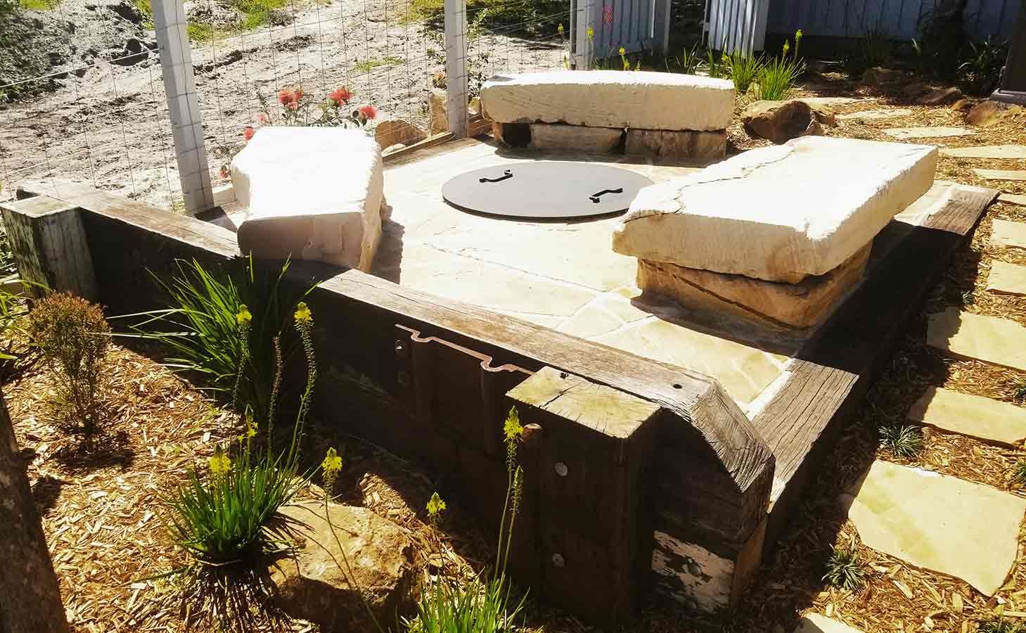 There is a Fire Pit in the Middle of the Garden — Full Circle Landscaping in Currumbin Valley, QLD