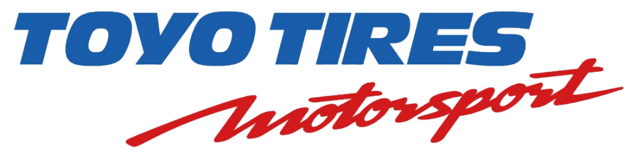 the logo for toyo tires motorsport is blue and red on a white background .