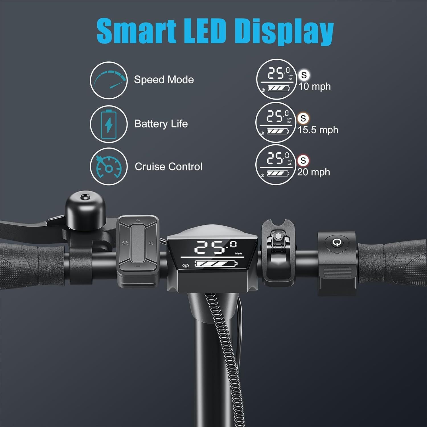 MAX 500 ADULT ELECTRIC SCOOTER LED DISPLAY