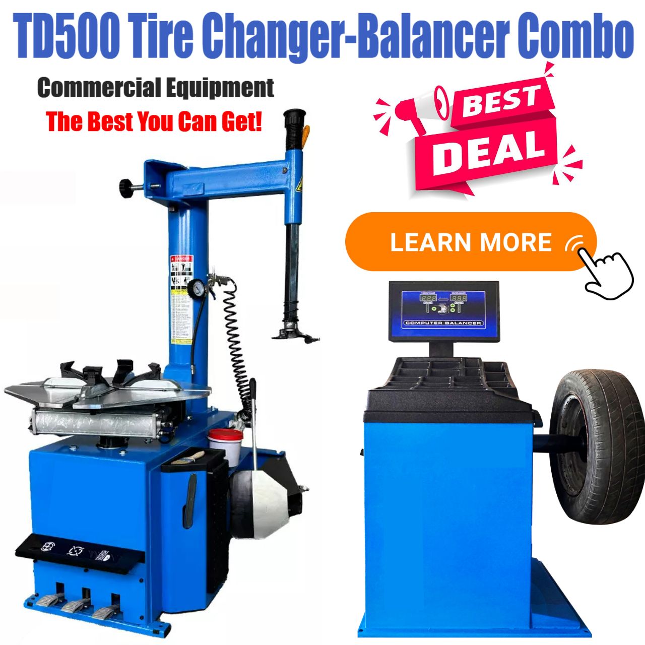 TD500 TIRE CHANGER AND BALANCER COMBO NO CREDIT FINANCING
