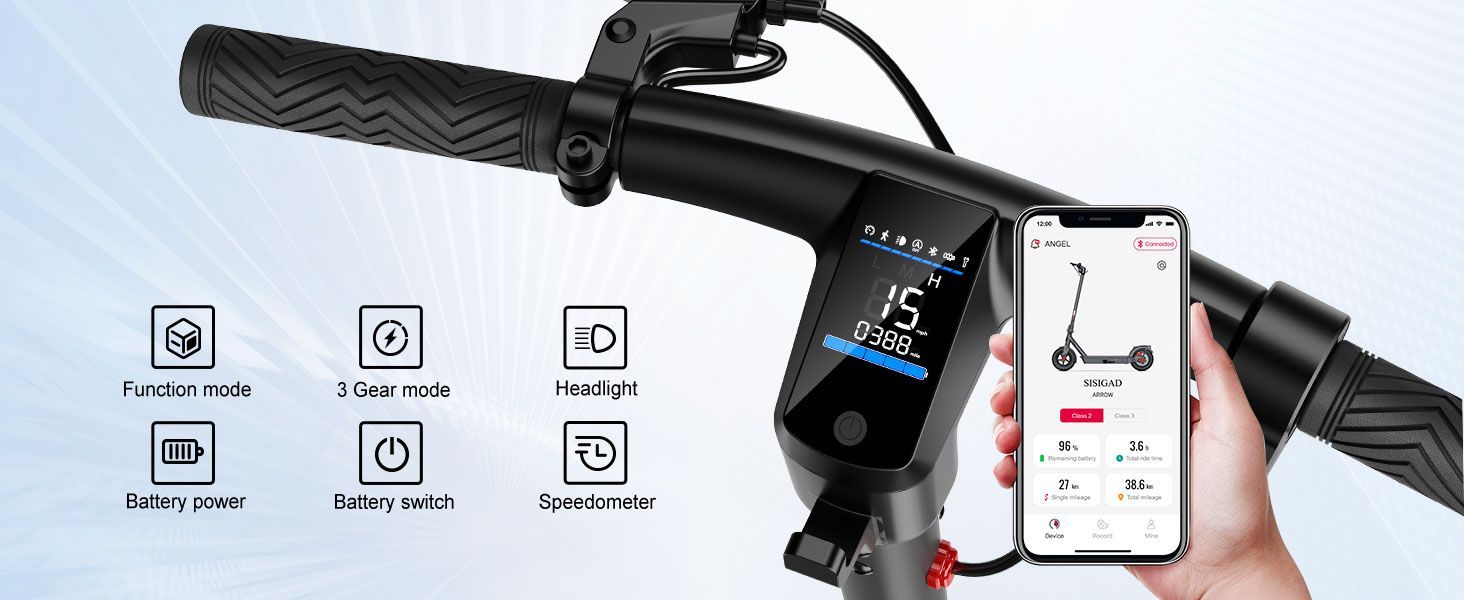 TD500 ADULT ELECTRIC SCOOTER DIGITAL DASH