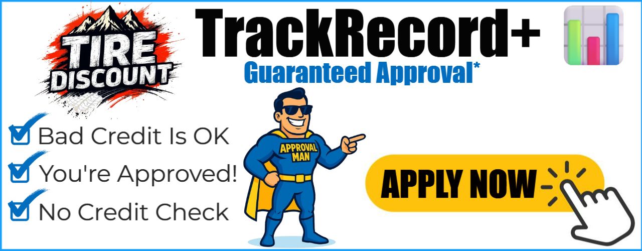 Ad for tire discount with superhero pointing to 