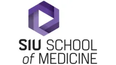 SIU School of Medicine logo with purple geometric icon and black text