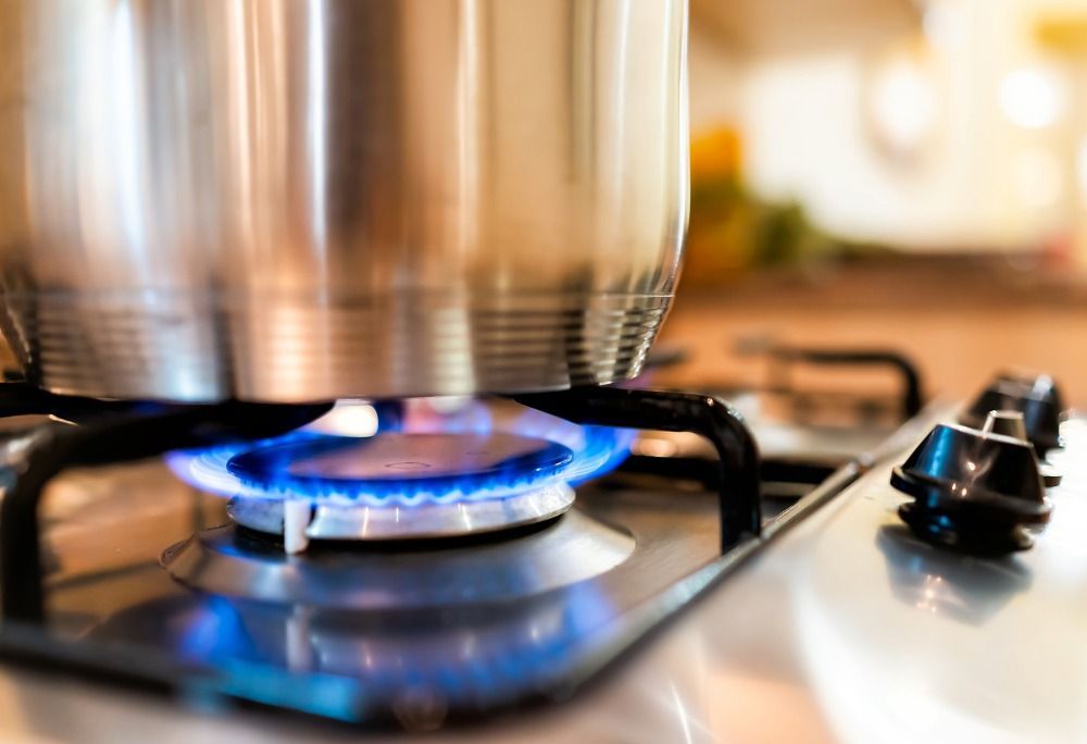 A gas line installation of an gas stove in Huntsville, AL.