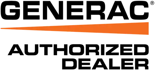 Generac Authorized Dealer logo in black and orange with a white background