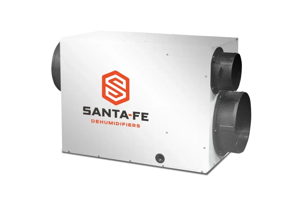 White Santa-Fe ventilation unit with black duct openings on a white background
