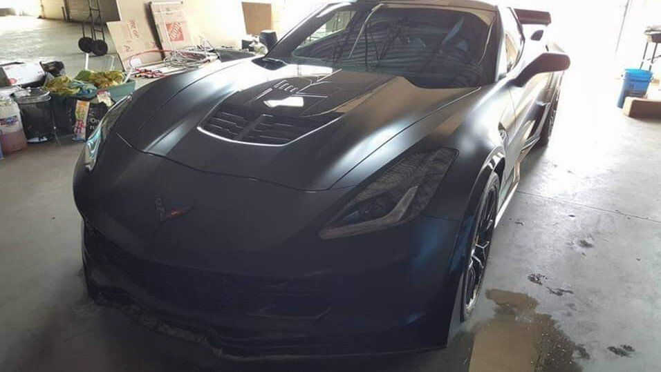 a matte black car