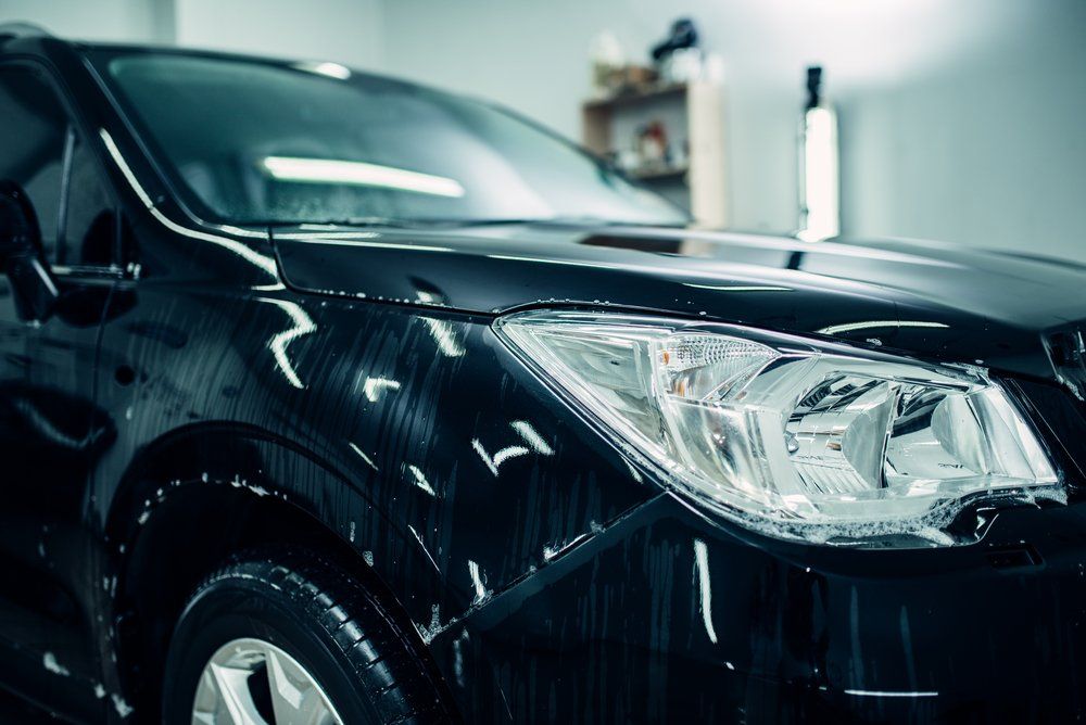 A picture of a car with paint protection film.