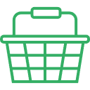 Green shopping basket icon