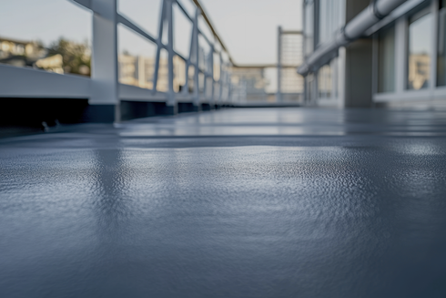 Waterproof protection applied to a balcony