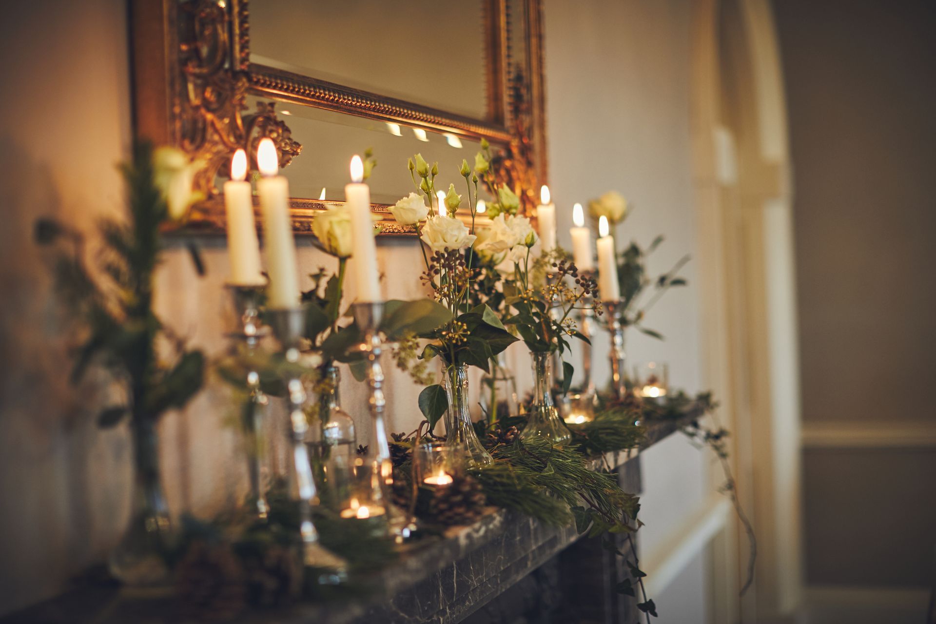 Wedding decorations at wedding venue in Devon.