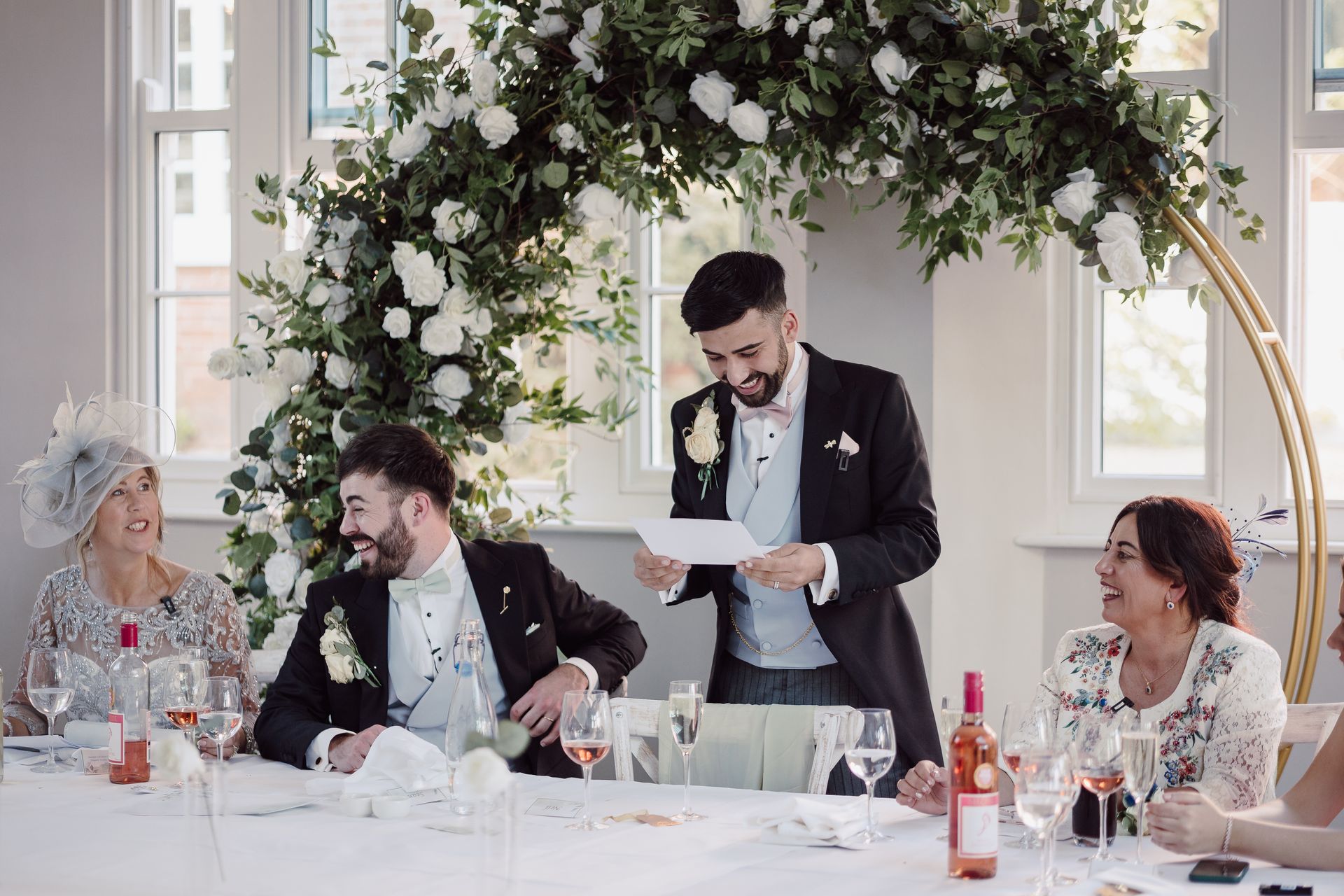 Groom giving a speech.