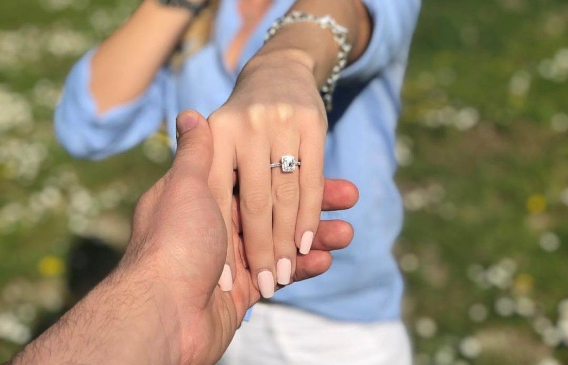 Newly engaged couple 