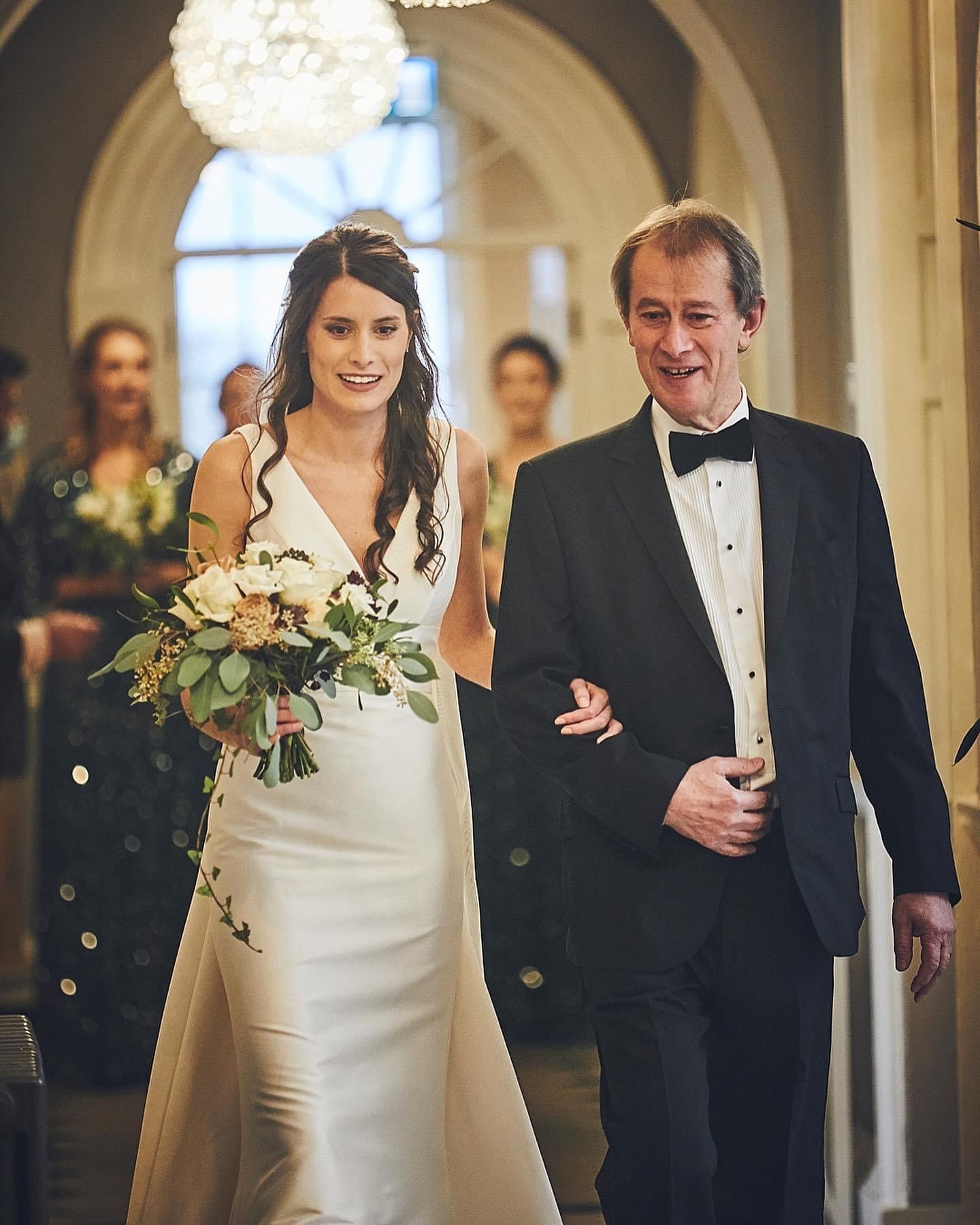 Winter wedding ceremony at wedding venue in Exeter, Devon.