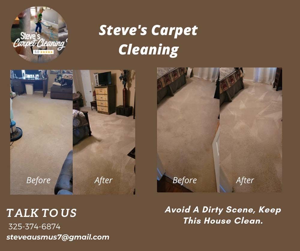A before and after picture of a carpet cleaning service