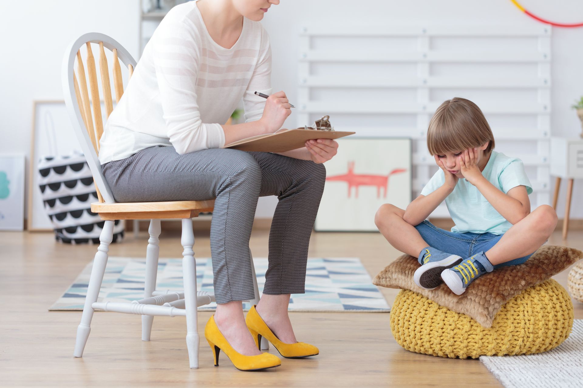 A child having a consultation
