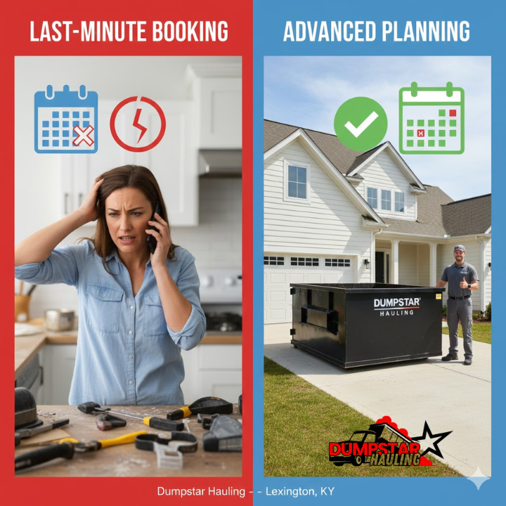 Planning ahead = peace of mind for your dumpster rental in Lexington, KY
