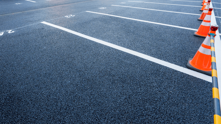 new asphalt parking lot