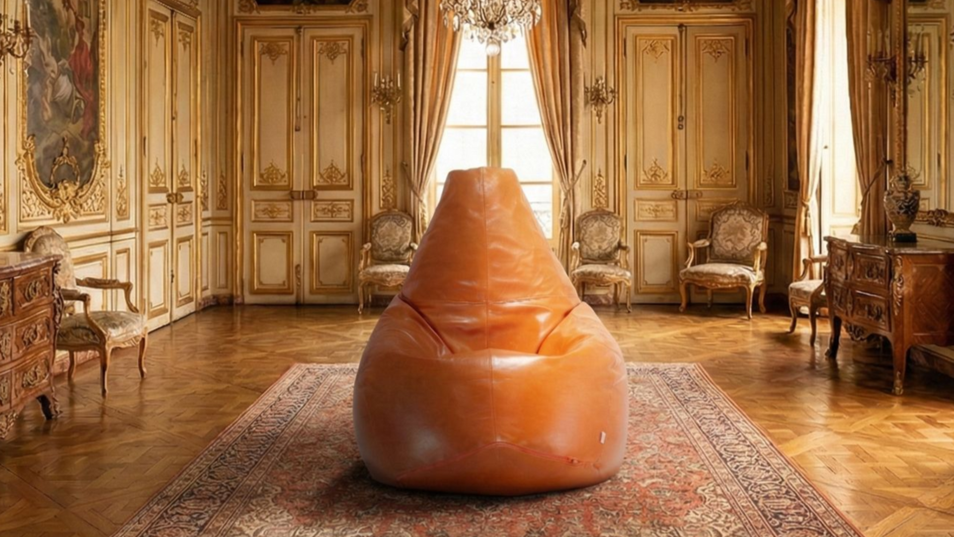 poltrona sacco goccia pelle luxury arredamento lusso interno villa sala 