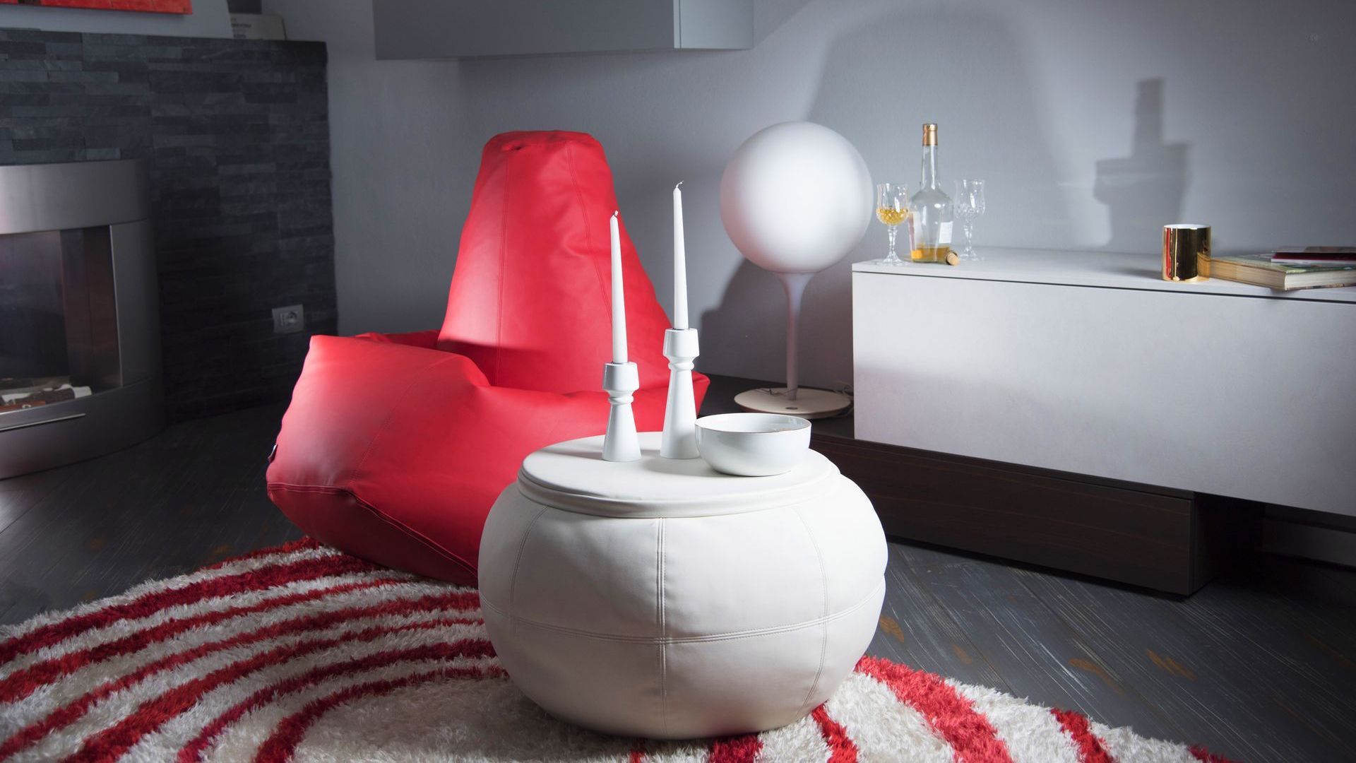 Poltrona sacco Goccia ecopelle interno lusso