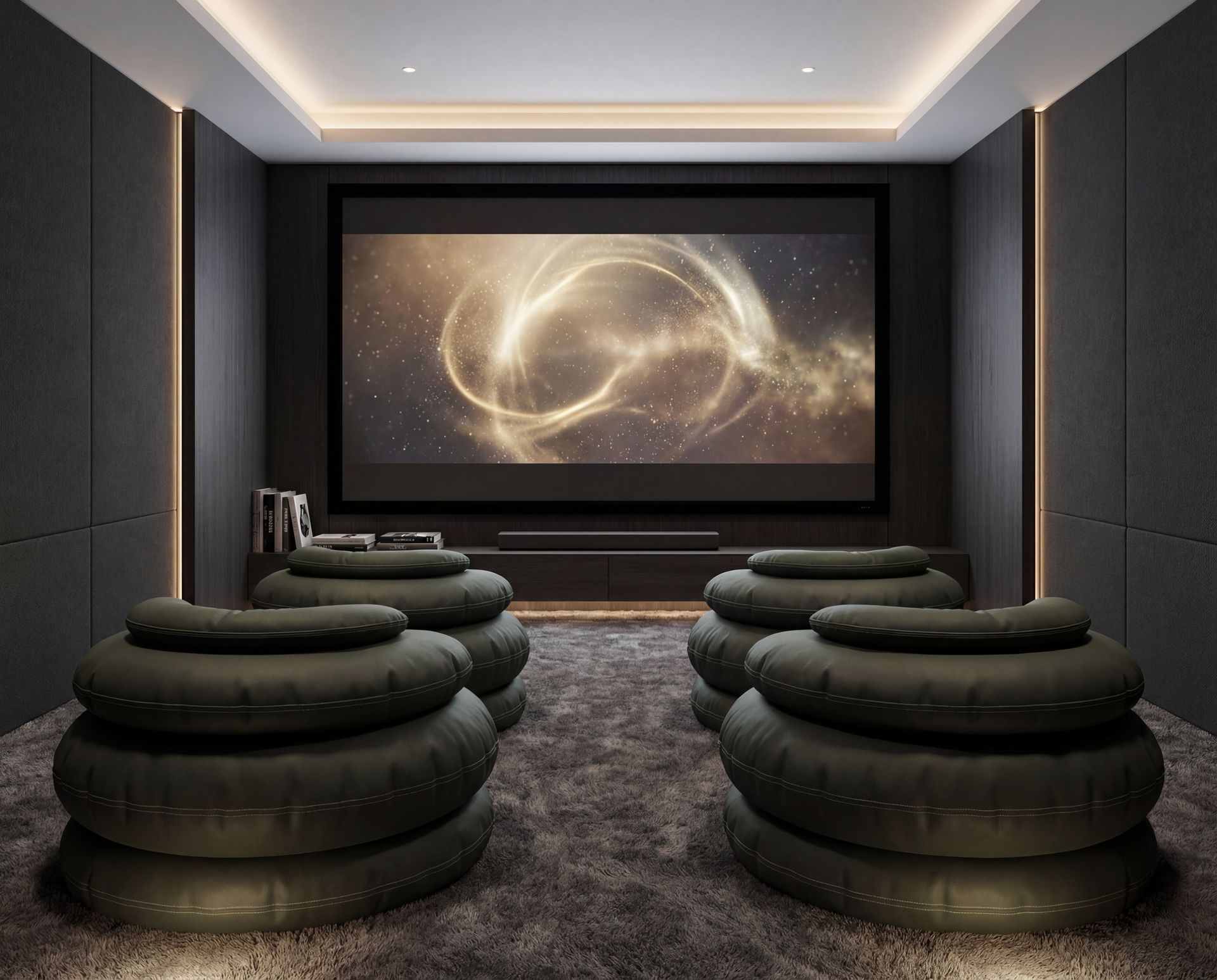 poltrona sacco olimpia sala cinema design lusso comfort relax 