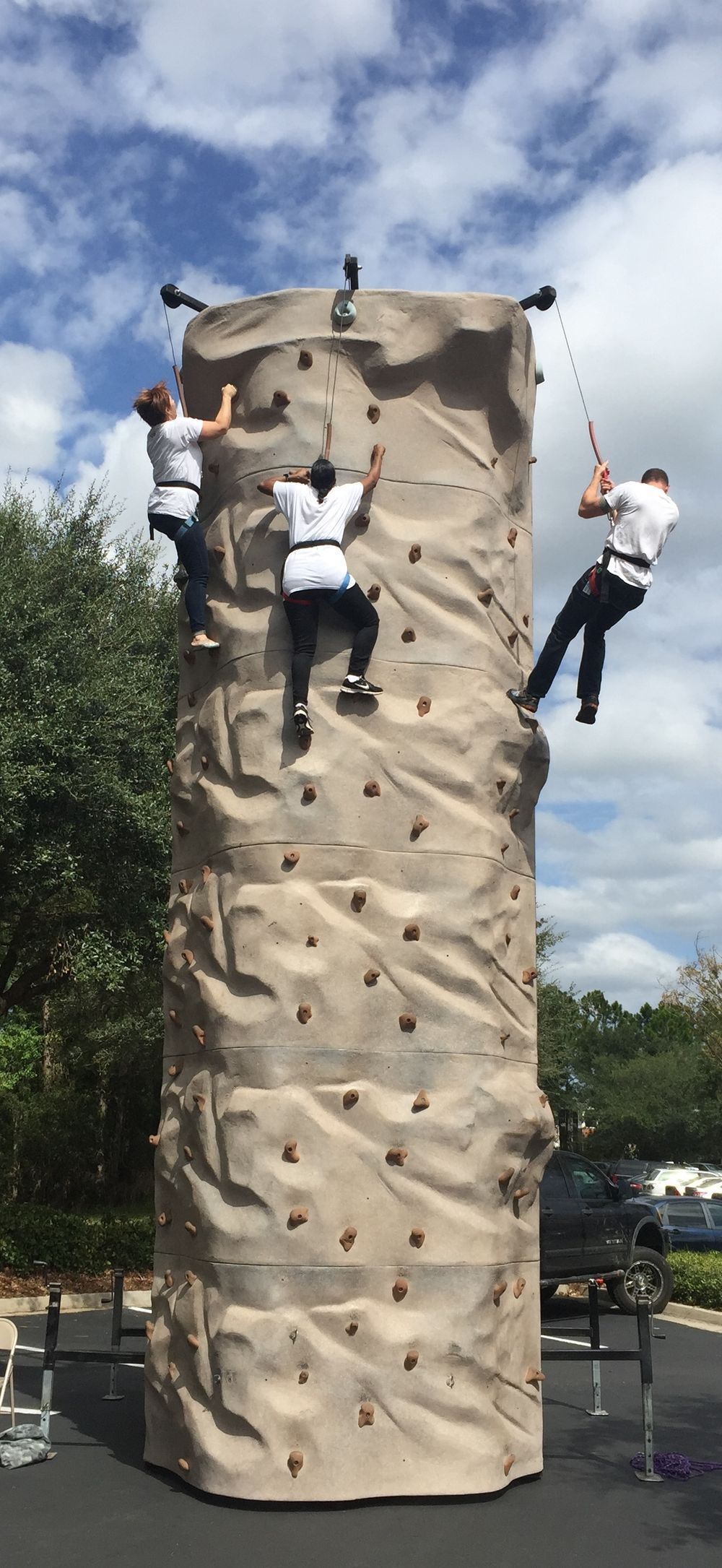 Rock Wall with Rock Wall Climbers