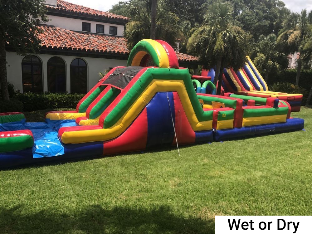 50 foot Wet or Dry Obstacle Course Inflatable by BackYard Carnivals