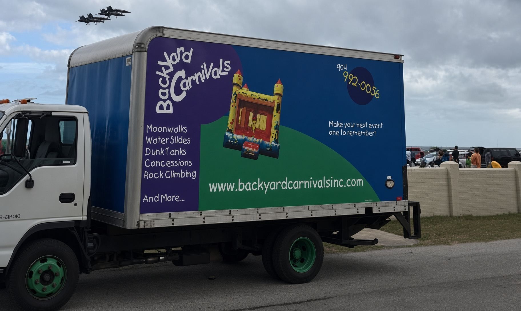 BackYard Carnivals Truck delivers Inflatables throughout NE Florida