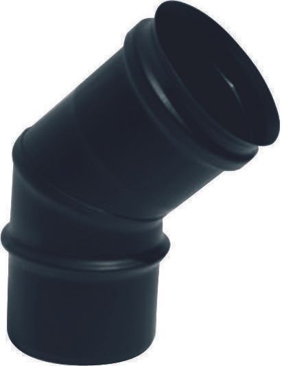 Condotto per stufe a pellet in acciaio inox verniciato nero opaco