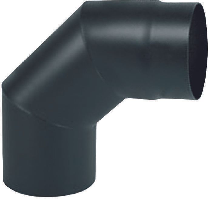 Condotto per stufe a legna in acciaio al carbonio verniciato nero - spessore 2 mm