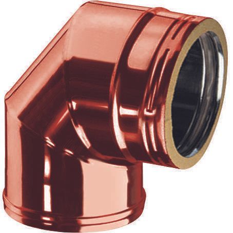 Camino doppia parete in acciaio inox interno AISI 316L esterno rame - coibentazione in lana minerale spessore 25 mm