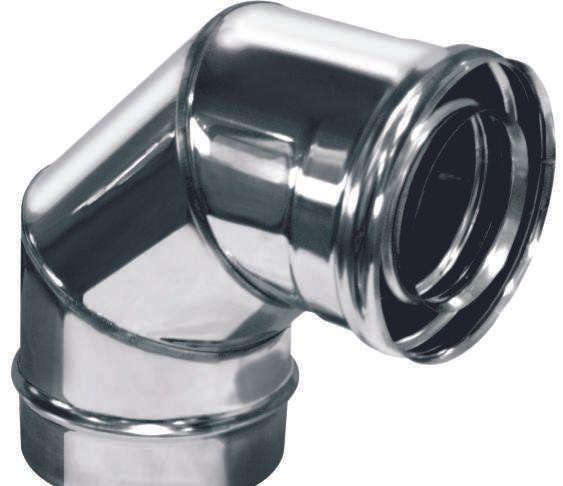 Condotto coassiale in acciaio inox - interno AISI 316L esterno AISI 304 / nero opaco