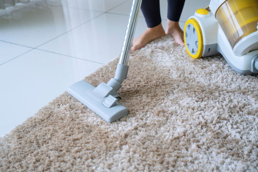 A Person Is Using a Vacuum Cleaner to Clean a Carpet — Haydyn's Cleaning In Urraween, QLD