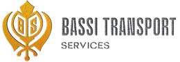 Logo for Bassi Transport Services: Golden emblem with 
