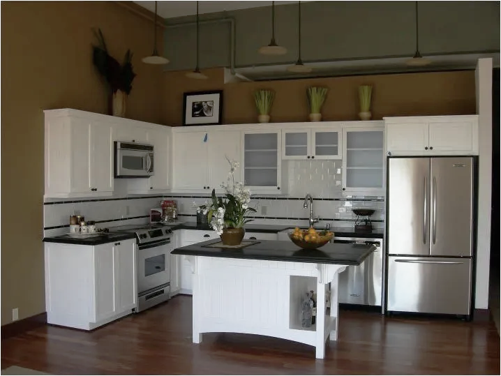 White Cabinets with Black Countertops