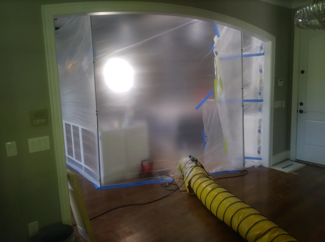Working Area with Plastic Isolation