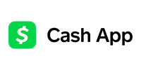Cash App logo featuring a green square with a white dollar sign next to the text 