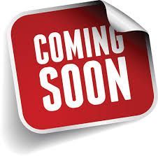 Red and white “COMING SOON” sign with a curled top-right corner.