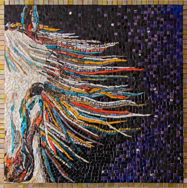 colorful horse head mozaic
