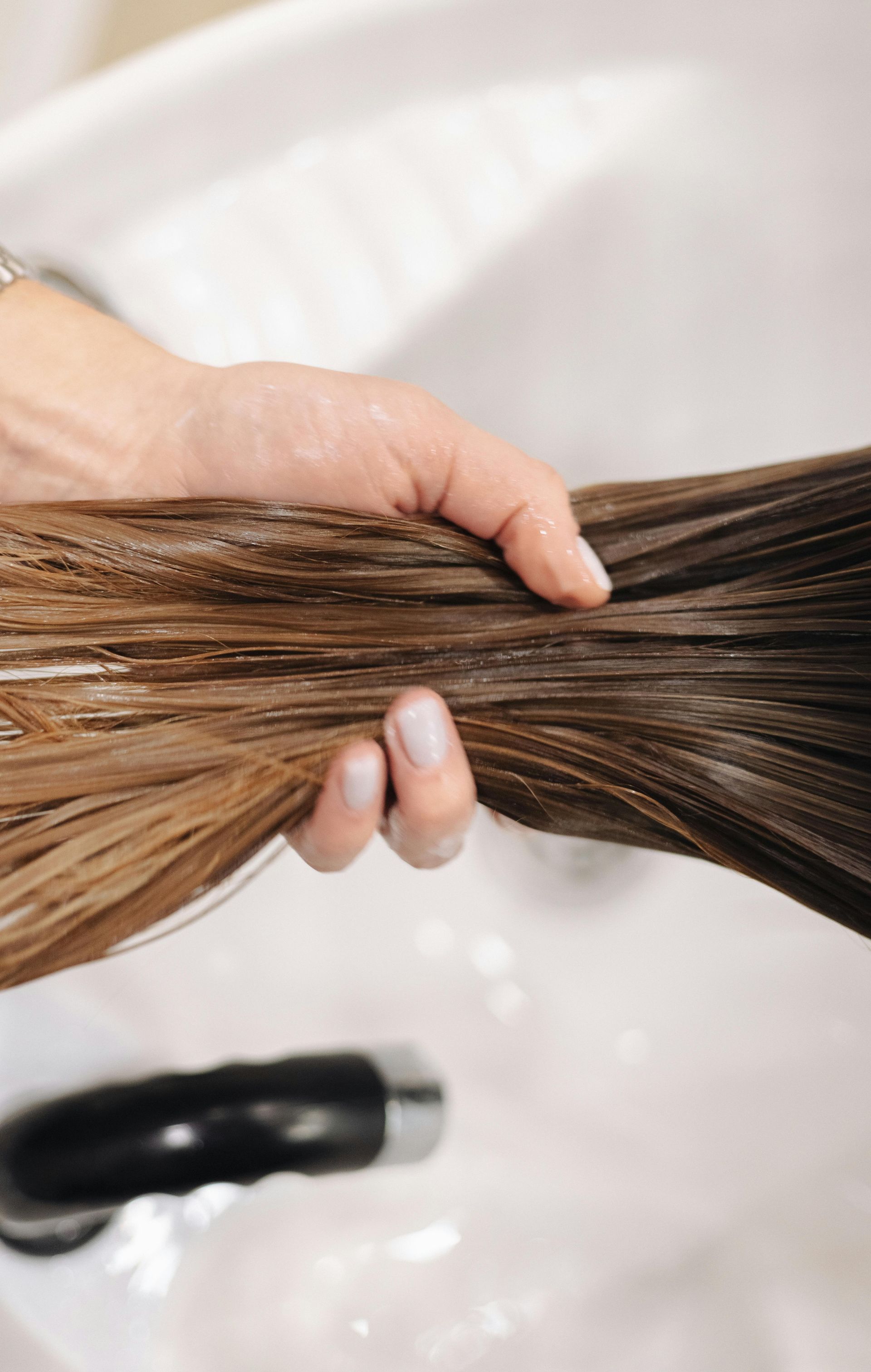 person washing hair