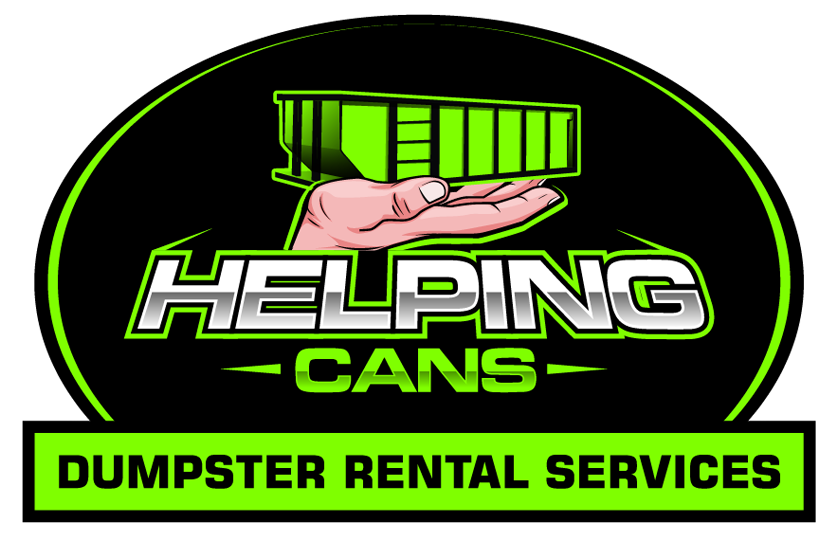 A logo for helping cans dumpster rental services.