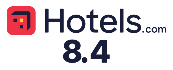 The logo for hotels.com is shown on a white background.